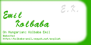 emil kolbaba business card